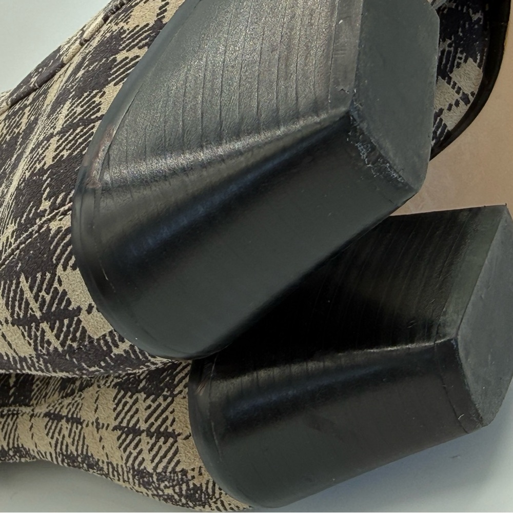 SANCTUARY Yes Girl Checked-Plaid Suede Booties Size 8M - Picture 8 of 16